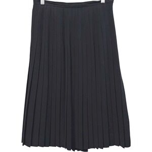 Lauren Ralph Lauren Vintage Black Accordion Pleated Classic Midi Skirt Women's 6